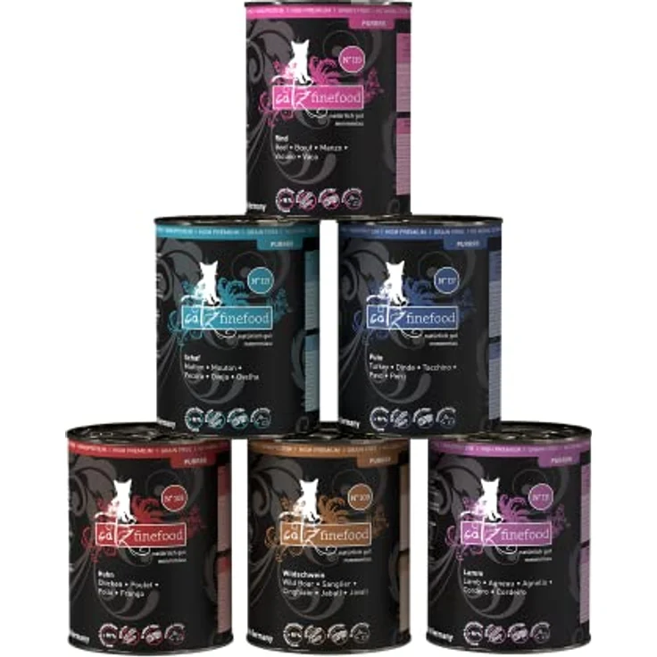 catz finefood Purrrr Collection I Monoprotein Katzenfutter nass, getreidefrei, zuckerfrei, hypoallergen, hoher Fleischanteil, Multipack 6 x 400g – Bild 1