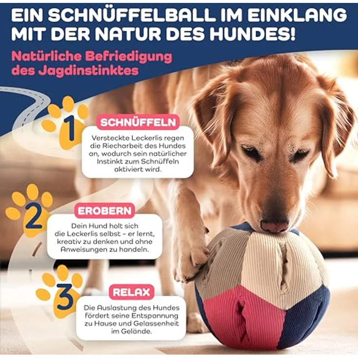 Lixdee Schnüffelball DEE.BOL, Intelligenzspielzeug für Hunde mit 4 Schwierigkeitsstufen, 19 cm Durchmesser, ideal für kleine und große Hunde – Bild 2