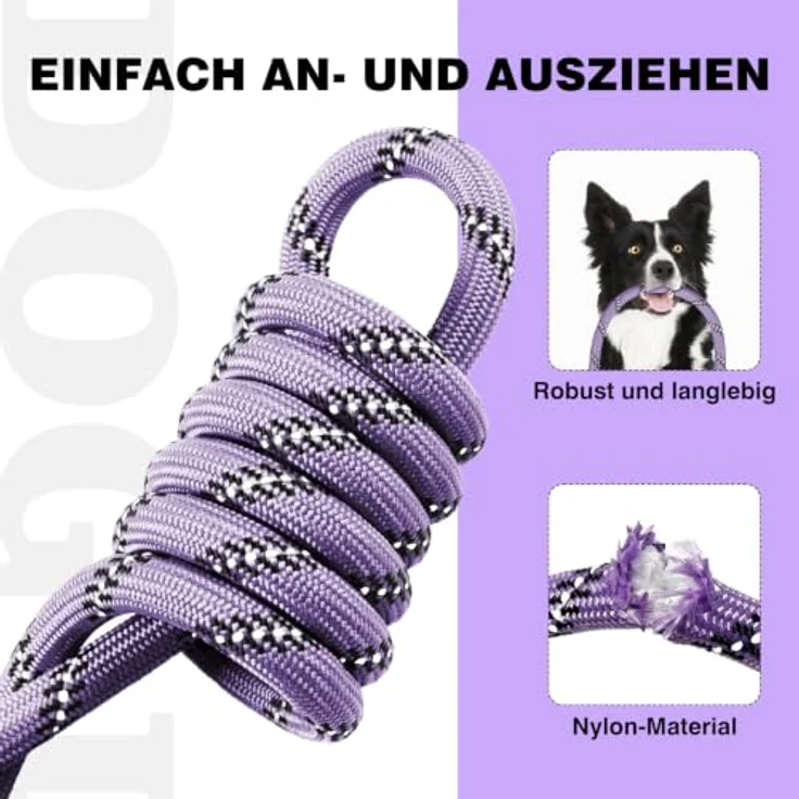 lynxking Hundeleine reflektierende 180cm Schleppleine mit Zugstop und gepolstertem Griff für Training und Gassi gehen, ideal für große und kleine Hunde – Bild 5