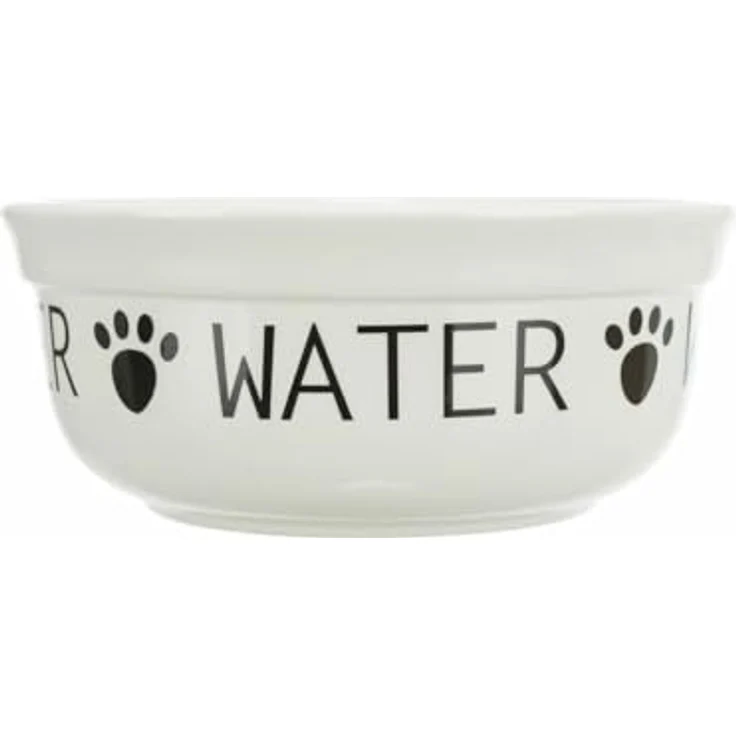 TRIXIE Futterstation, Keramiknapf mit 0,25 l Volumen und Ø 13 cm, weiß/schwarz für Hunde und Katzen – Bild 5