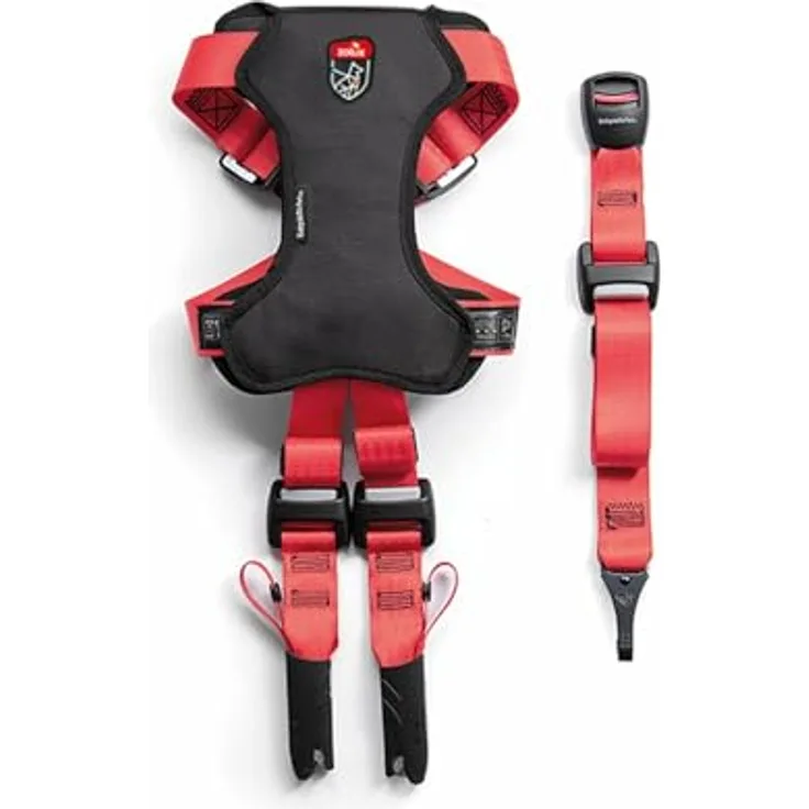 Zolux Travel Safe Auto-Sicherheitsgeschirr für Hunde, ISOFIX + Top Tether, Crash geprüft ECE R44/R129, Größe M (8-25kg), Rot, 5-Punkt-verstellbar, waschbar 30°C