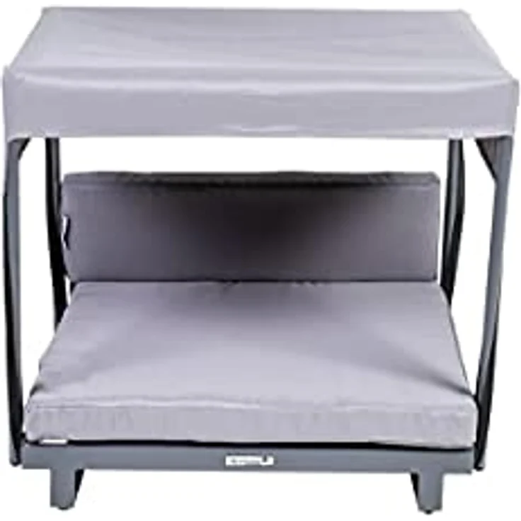 Greemotion Hunde-Sofa mit Dach Größe M, ca. 63 x 30-65 x 65 cm, stabiles Alu-Gestell, 5 kg, Hundebank, Hundeplatz, Outdoor – Bild 5