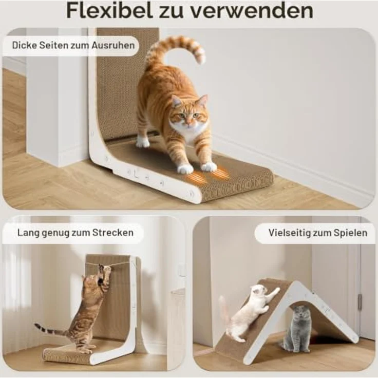 Gimars L-förmiges Kratzbrett für Katzen, 47 cm mit Minzball, vertikale Kratzpappe, langlebig und schützend für Möbel, groß – Bild 3