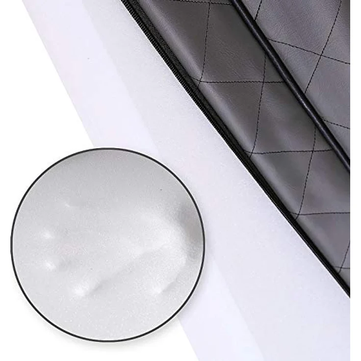 lionto Hundematte orthopädisch, 80x55 cm, Memory-Schaumstoff, gesteppte Liegematte mit abnehmbarem Bezug und Anti-Rutsch-Belag, grau – Bild 3