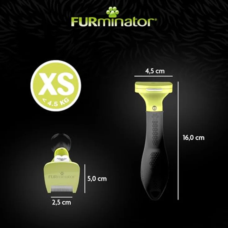 FURminator Fellbürste für kurzhaarige Schoßhunde, deShedding Pflege Werkzeug mit FURejector-Druckknopf, silber – Bild 6