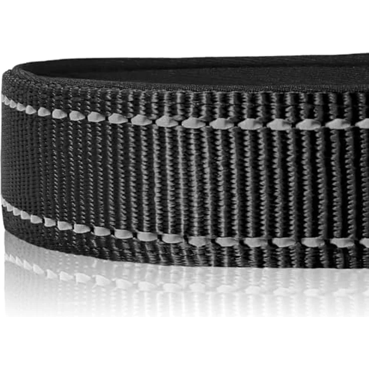 Joytale Gepolstertes Hundehalsband Breit, Verstellbar aus Neopren Nylon, Reflektierend, XS, Schwarz – Bild 4