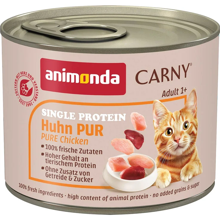 animonda Carny Adult Huhn pur, Katzen-Nassfutter mit reinem Hühnerfleisch, 6x200g