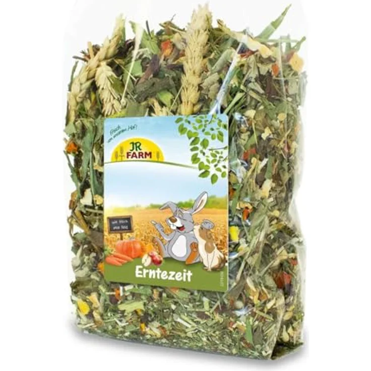JR FARM Erntezeit 150 g, vitaminreiches Kleintierfutter mit Gemüse, Kräutern und Kernen, made in Germany