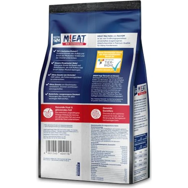 NutriQM® Mini Trockenfutter für Hunde, 7,5 kg (5×1,5 kg), 70% Fleischanteil, getreidefrei, kleine Kroketten, ohne Zucker & Zusatzstoffe, Made in Germany – Bild 2