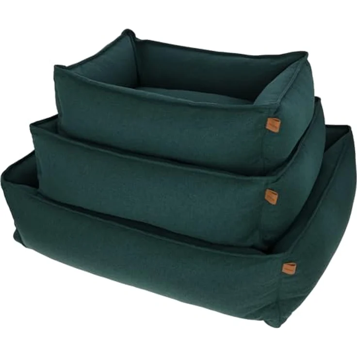 Kerbl Pet Kuschelbett Oliver, Hundebett aus robustem Polstermöbelstoff, grün, L 70 x B 60 cm, waschbarer Bezug, rutschhemmende Unterseite – Bild 3