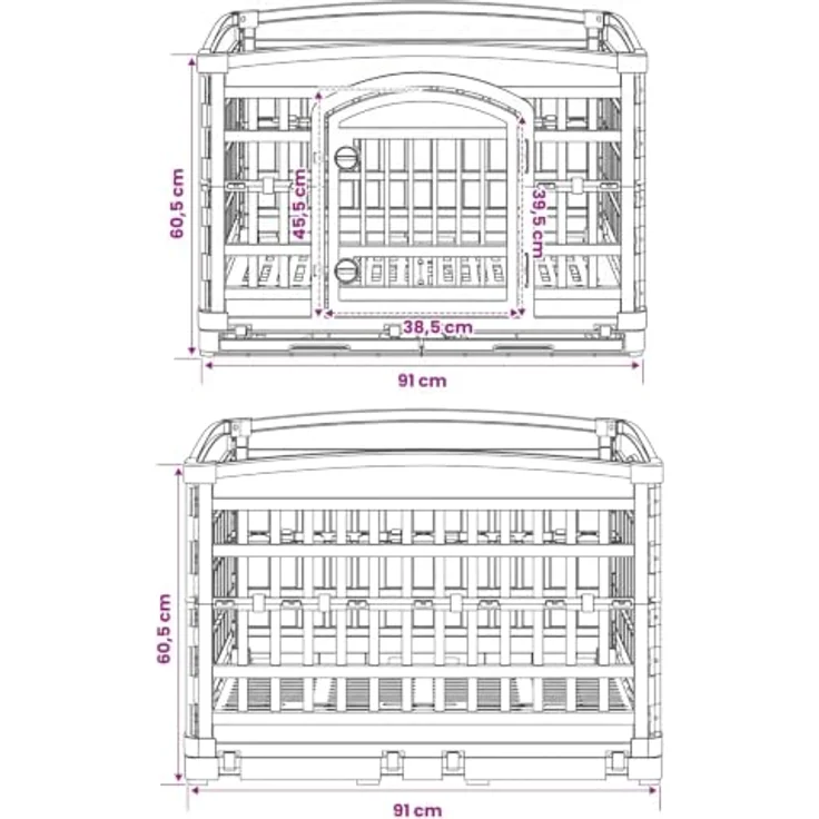 vidaXL 4-Panel Hundelaufstall, 177,5 x 154,5 x 112 cm, robuster Kunststoff, Weiß, UV- und wasserfest, flexibel anpassbar – Bild 3