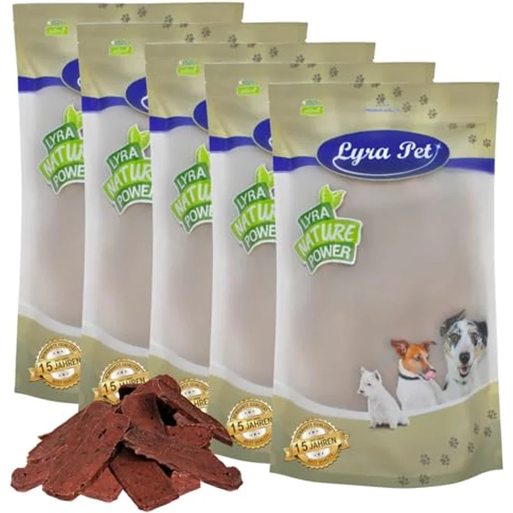 LYRA PET Lammfleischstreifen, Hundefutter-Kausnack mit natürlichen Zutaten, 5 kg – Bild 1