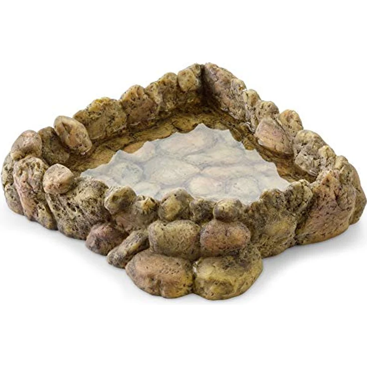 Exo Terra Corner Water Dish XL, Eck Wassernapf aus lebensmittelechtem Harz mit natürlicher Kieselsteinanmutung, stabil und bakterienresistent – Bild 1