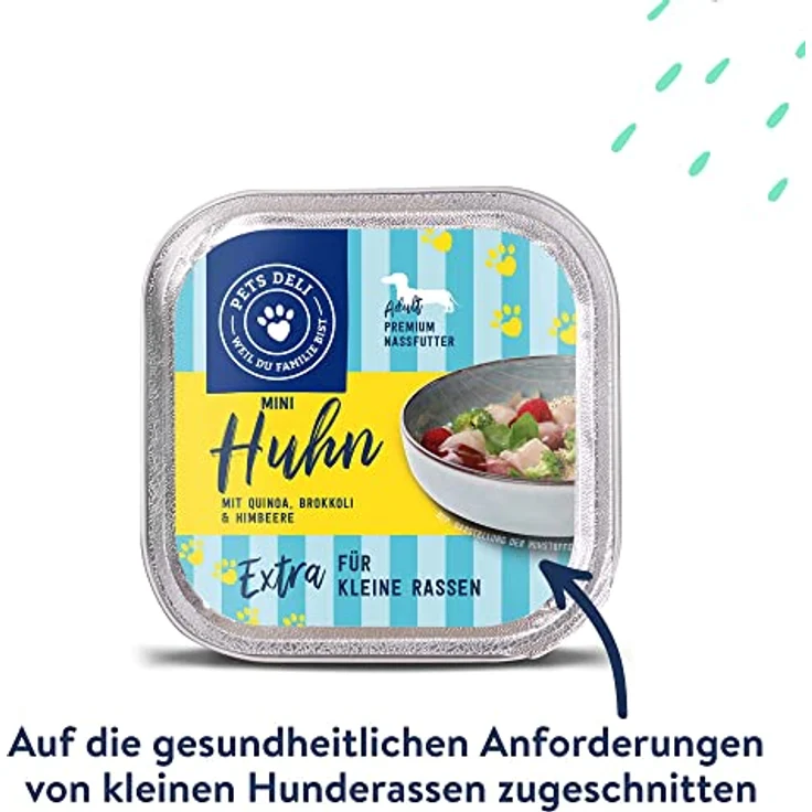 Pets Deli Mini Hunde Nassfutter Huhn, Quinoa, Brokkoli, für kleine Rassen, leicht verdaulich, getreidefrei, 16x100g, Premium Qualität – Bild 5