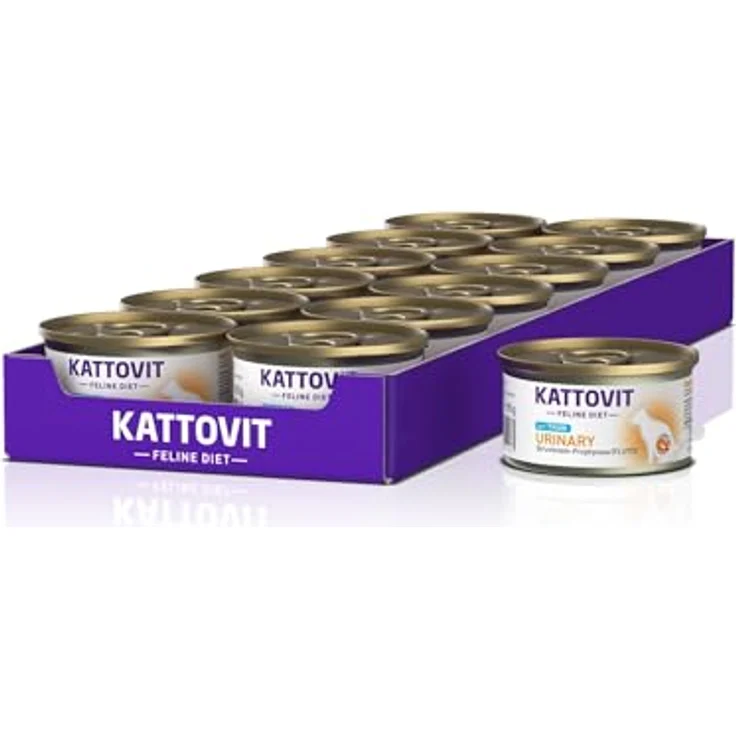 KATTOVIT Urinary Nassfutter für Katzen, Diätfutter mit Harnansäuernden Stoffen, 12 x 85 g Thunfisch, glutenfrei – Bild 1