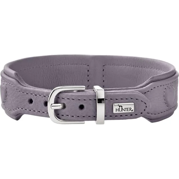 HUNTER Hundehalsband SOHO X Love, hellblau, Rindsleder, weich & gepolstert, für kleine Hunde & Welpen, Größe 37, Made in Germany – Bild 2