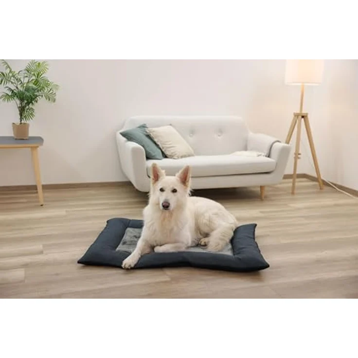 Kerbl Pet Liegekissen Platin Ortho, orthopädisches Hundekissen mit druckentlastendem Visko-Schaum, grau, 115x80x9cm, rutschfeste Unterseite, waschbar bei 30 °C – Bild 4