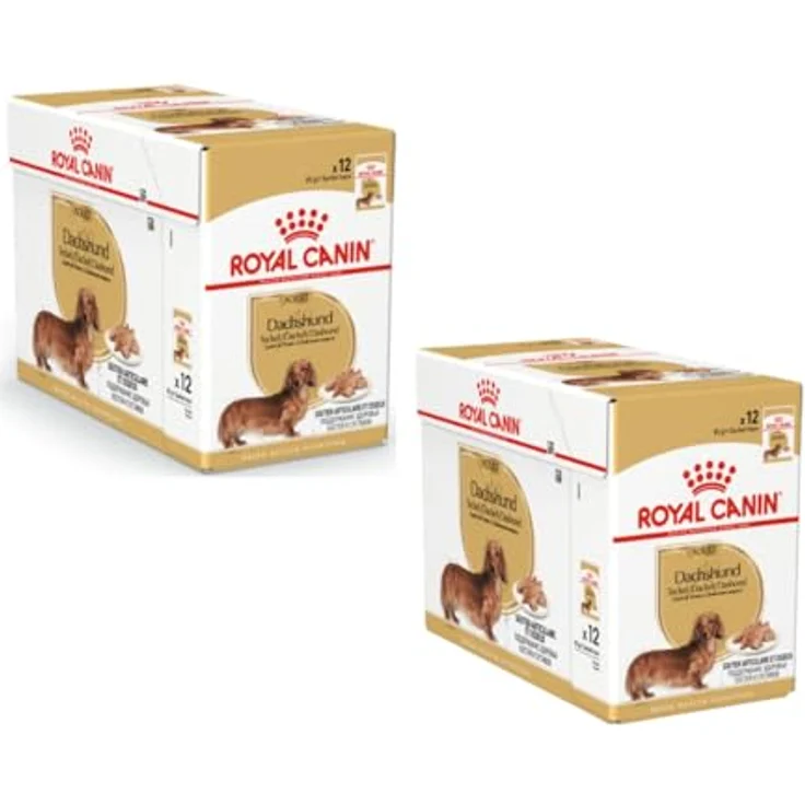 Royal Canin Dachshund Adult Mousse, Alleinfuttermittel für Dackel, Doppelpack, 2 x 12 x 85 g, hohe Verdaulichkeit und unterstützende Rezeptur für Wohlbefinden – Bild 1
