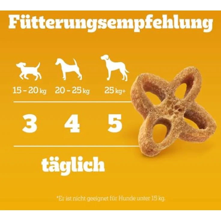 Pedigree Dentastix Chewy Chunx Zahnpflegesnacks für große Hunde, mit Huhn, Dual Clean, 5x68g – Bild 5