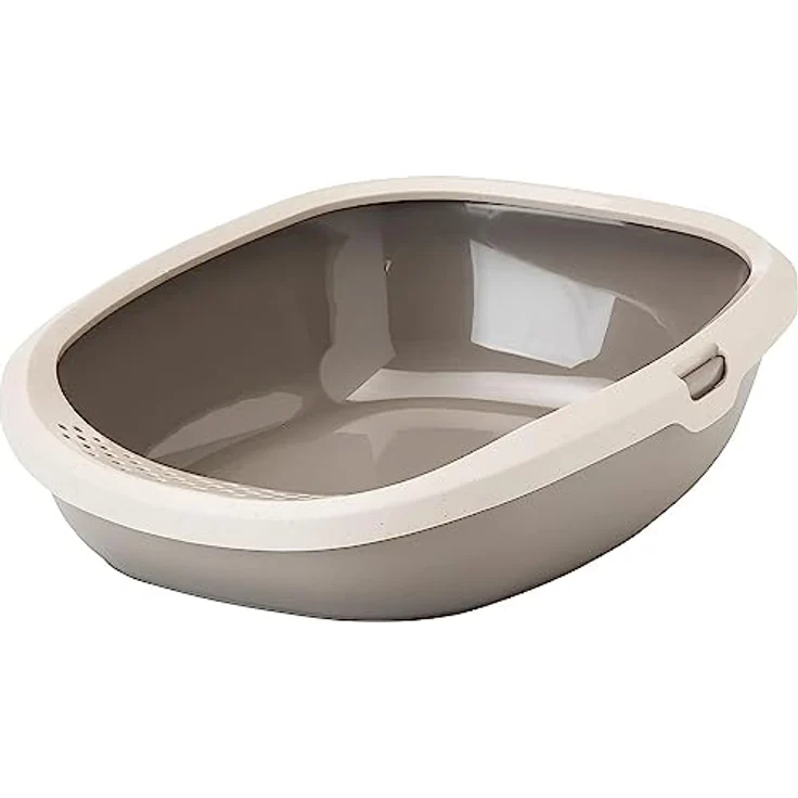 Savic Katzenklo HP Gizmo, Taupe, 52x39,5x15cm, mit erhöhtem Rand und abnehmbarem Rand, für junge und ältere Katzen – Bild 1