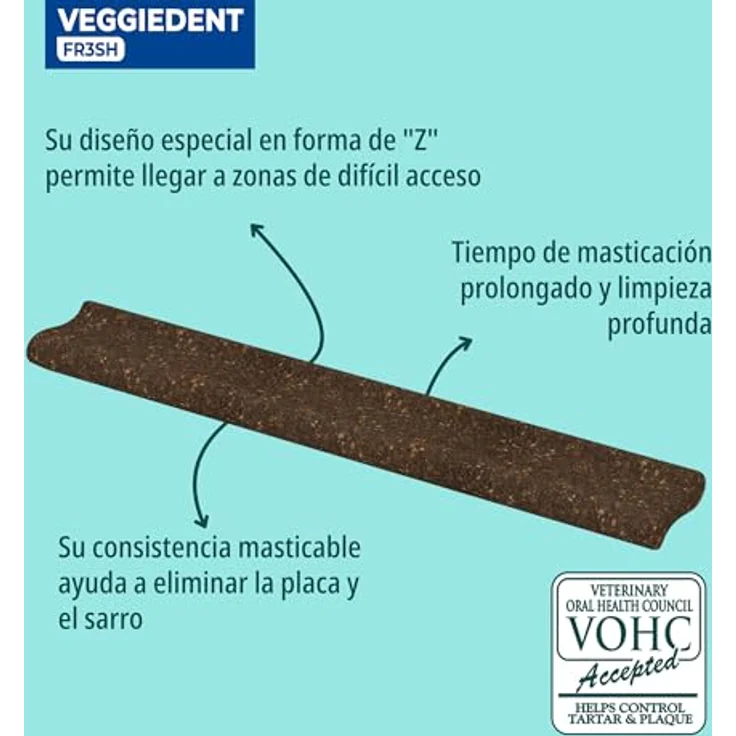 Virbac VeggieDent Fresh M, Vegetarische Kaustreifen für mittelgroße Hunde, 15 Stück, 350 g, mit patentierter Z-Form für Zahnreinigung – Bild 5