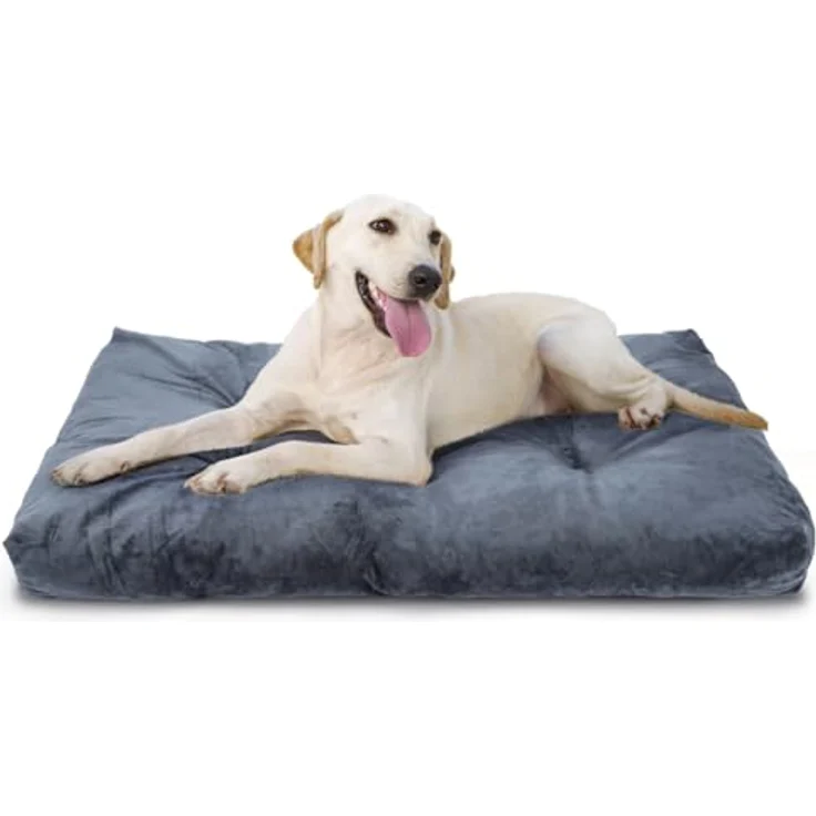 Nobleza Hundekissen für große Hunde, waschbares Hundebett in Dunkelgrau, plüschig und rutschfest, 110x73cm – Bild 1