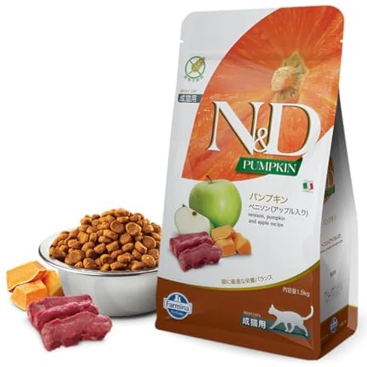 N&D Natural & Delicious Cat Pumpkin Wild & Apfel, Katzen-Trockenfutter mit Verdauungshilfe, 1,5 kg – Bild 2