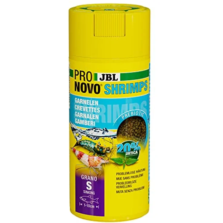 JBL PRONOVO SHRIMPS GRANO S, Prebiotisches Garnelenfutter mit extra Brennesseln, 250ml, grün – Bild 1