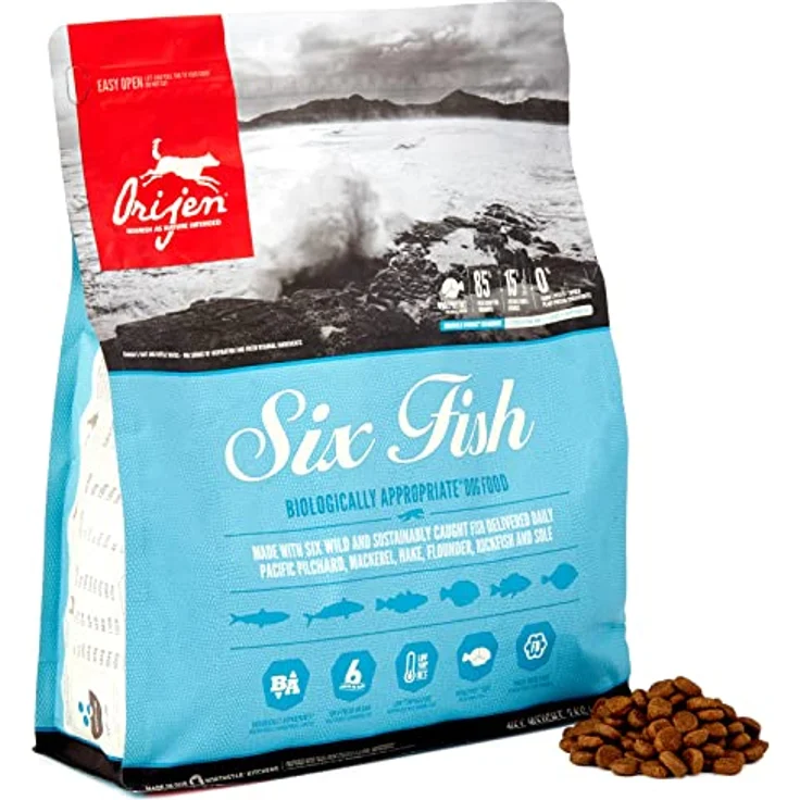 Orijen Six Fish Dog Whole Prey, Hunde-Trockenfutter mit frischen Fischbestandteilen, 2 kg – Bild 1