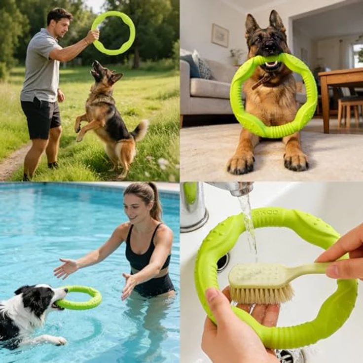 LaRoo Hund Frisbee, unzerstörbarer Fitness-Ring, schwimmfähig und wasserdicht, 18 cm, für mittel und kleine Hunde – Bild 5