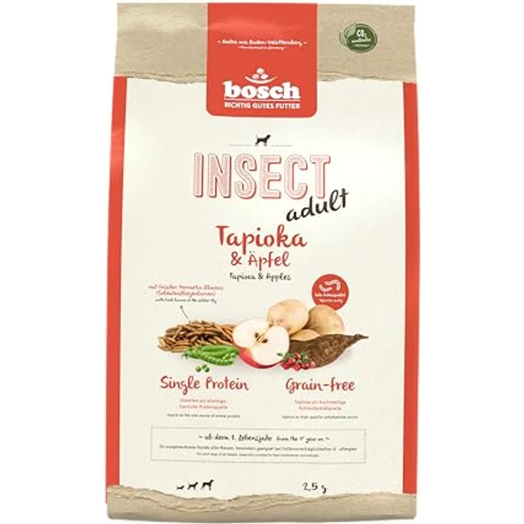 Bosch HPC Insect Adult, Hunde-Trockenfutter mit Tapioka und Äpfeln, 2,5kg, glutenfrei und für Allergiker geeignet – Bild 2