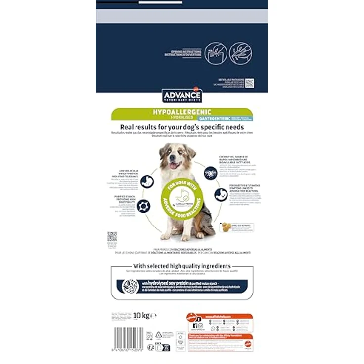 affinity ADVANCE VETERINARY DIETS Hypo Allergenic Trockenfutter für Hunde, 1 x 10 kg, mit hydrolysiertem Sojaprotein und hoher Verdaulichkeit – Bild 3