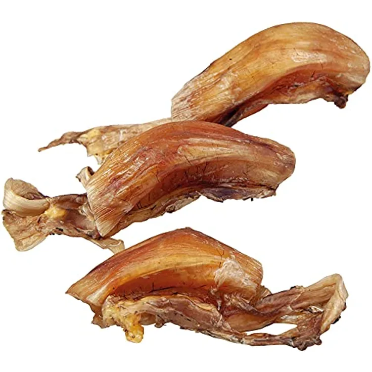 Schecker Dicke Straußensehnen (Kniesehnen) - Zentimeterdicke, gummiartige Hundesnacks für große Hunde - 250g