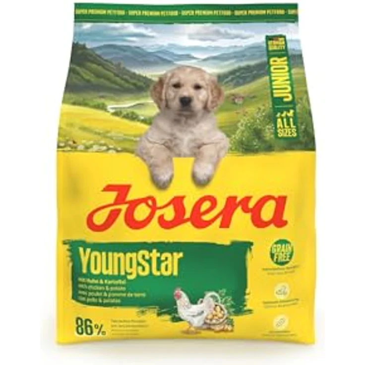 Josera Junior YoungStar, Hunde-Trockenfutter für junge Hunde ab 6 Wochen, getreidefrei, 900 g – Bild 1