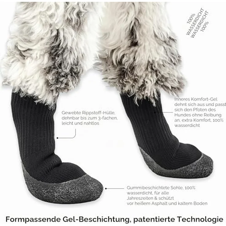 GOO EEZ Cenyo GOO-EEZ Lites All Season Dog Boots, formschlüssige Gel-Technologie, 4er Set mit 2 Extra-Small Größen – Bild 2