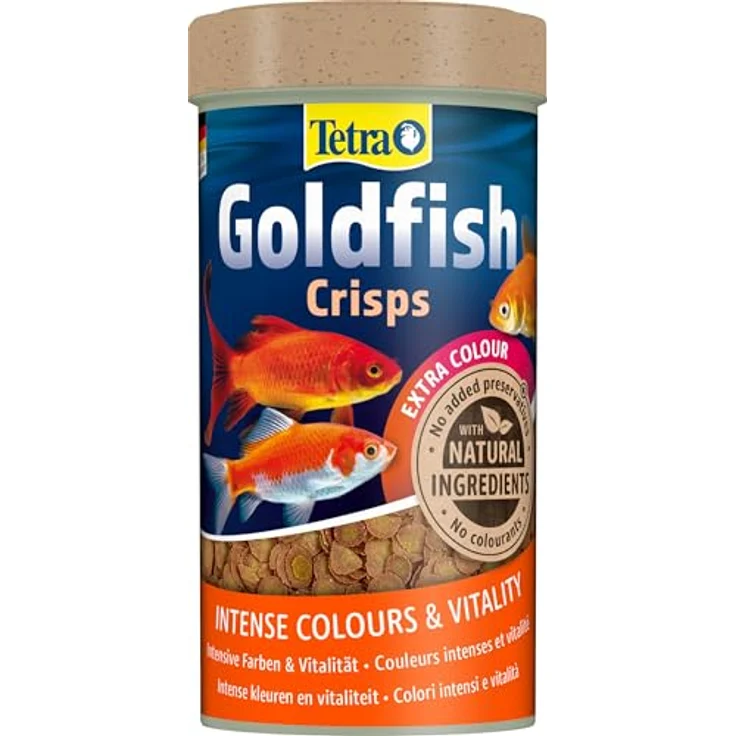 Tetra Goldfish Crisps, Fischfutter in Crisp-Form mit optimiertem Protein-Fett Verhältnis, 250 ml Dose – Bild 1