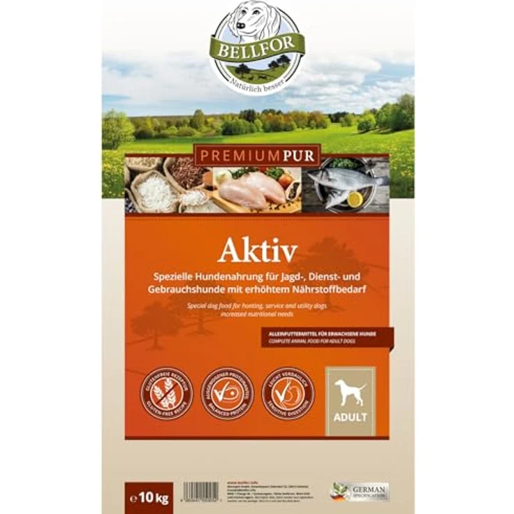 Bellfor Premium PUR Aktiv Hundefutter, glutenfrei für Sport- und Arbeitshunde, 42% Fleischanteil, 10 kg – Bild 2