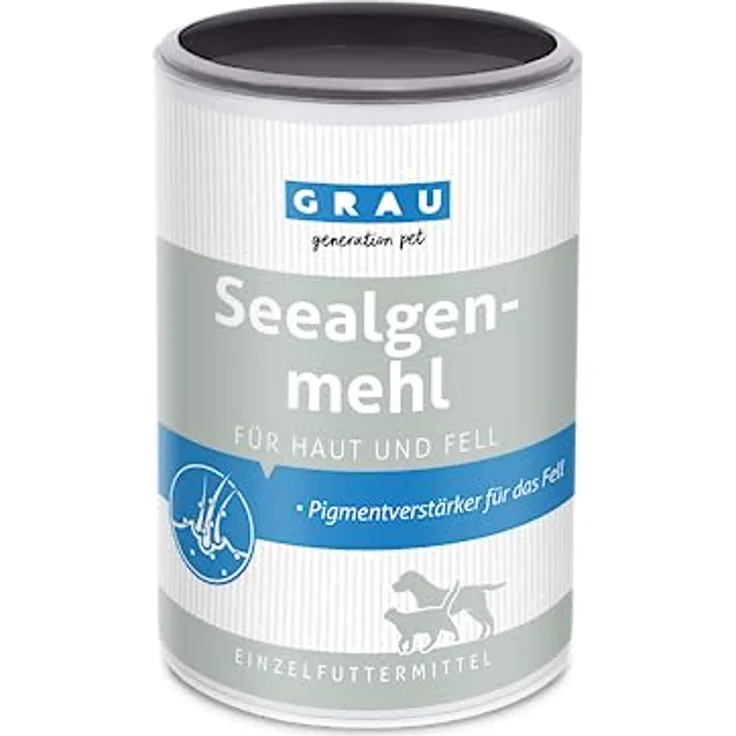 Grau Seealgenmehl 400g, natürliches Ergänzungsfutter für Hunde und Katzen, unterstützt glänzendes Fell und rassespezifische Fellfarbe