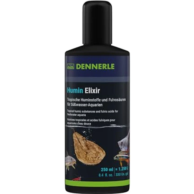 Dennerle Humin Elixir, 250 ml - Tropische Huminstoffe und Fulvosäuren zur Gesundheitsförderung für Aquarienbewohner – Bild 1