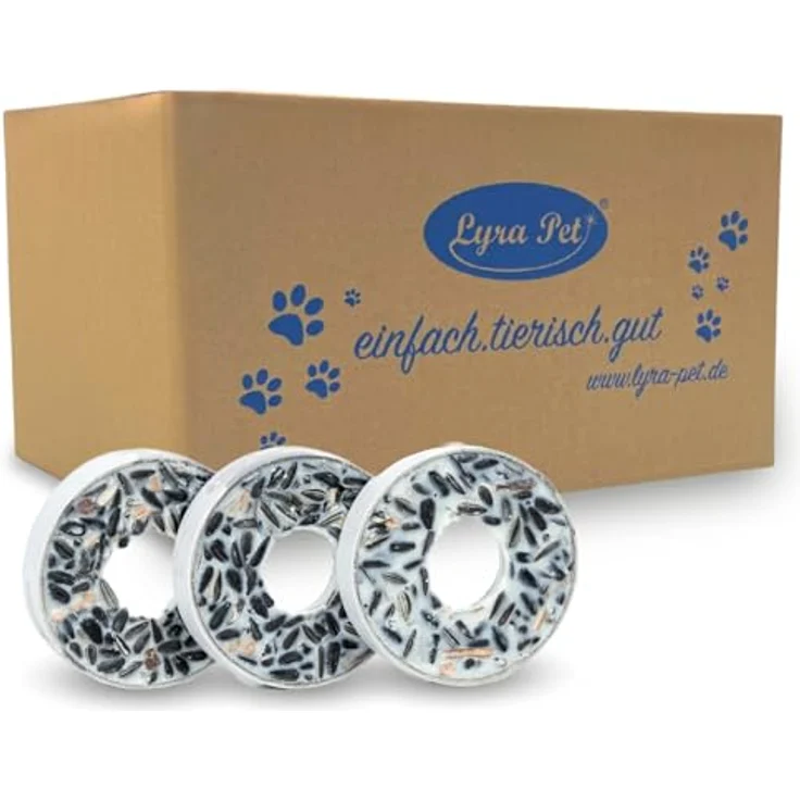 Lyra Pet® Meisenringe, 10 x 3 STK. mit Nährstoffreichen Saaten & Getreiden, Fettreiches Vogelfutter für Wildvögel, ganzjähriger Energielieferant für Balkon & Terrasse – Bild 1
