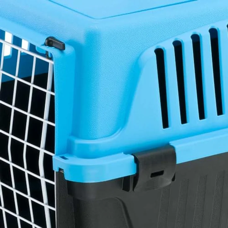 Ferplast Atlas 10 EL Transportbox für Katzen und kleine Hunde bis 5 kg, robuste Hartschale mit plastifizierter Eisentür und Lüftungsschlitzen, 32,5x48xH 29 cm, Hellblau – Bild 5