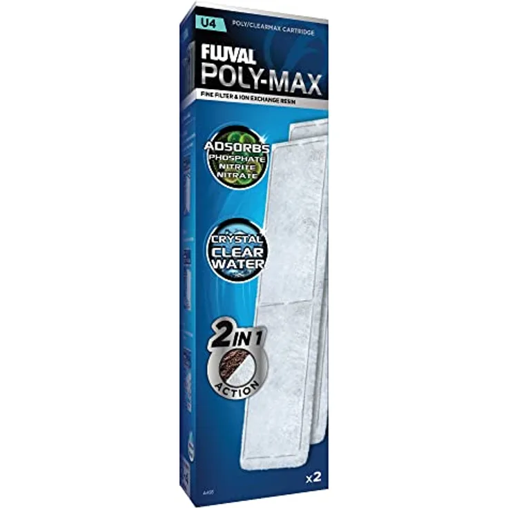 FLUVAL U4 Clearmax, Aquariumfiltereinsatz 2er Pack zur Kontrolle von grüner Wassertrübung und Algenbildung