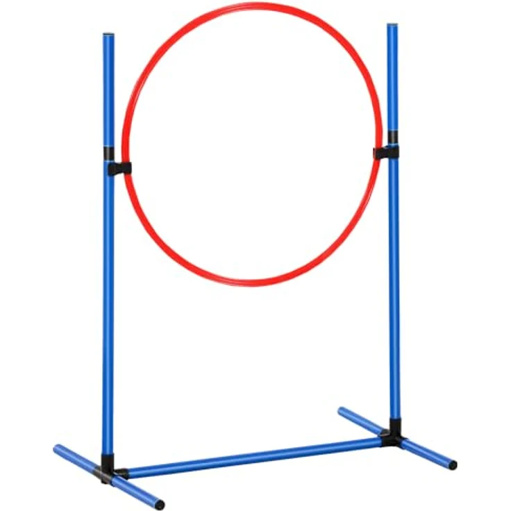 VEVOR Agility Set Hunde, 7-teiliges Hindernisparcours-Set mit verstellbaren Hürden, Slalomstangen, Tunneln und Zubehör, tragbar und einfach aufbaubar – Bild 4
