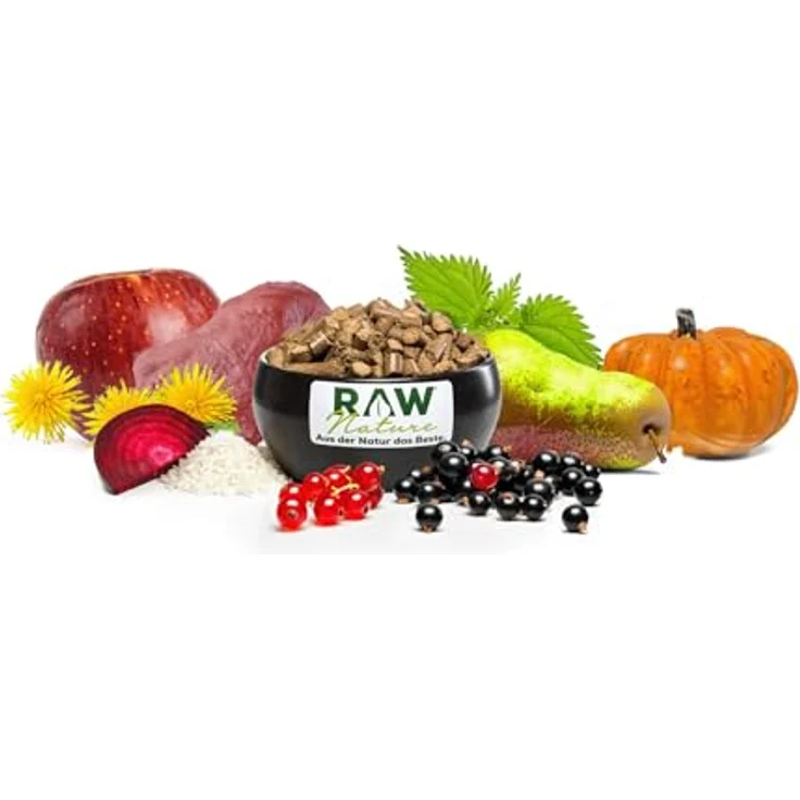 RAW Nature Trockenfutter Adult mit Ente 1kg, kaltgepresst, getreidefrei, 100% Muskelfleisch für alle Rassen, geeignet für sensible Hunde – Bild 5