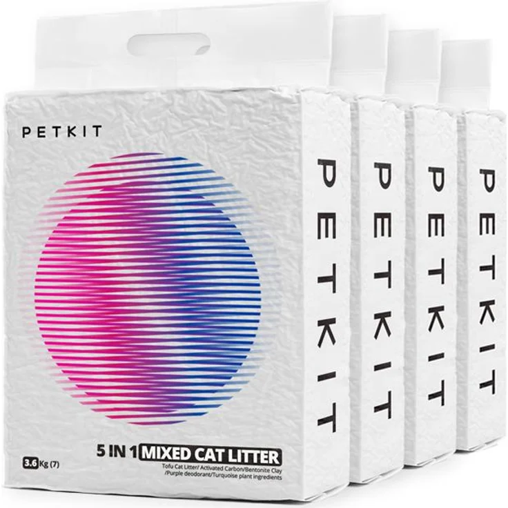 Petkit 5-in-1 Mixed Katzenstreu, Klumpend, 14.40 kg, superabsorbierend, staub- und geruchsfrei, spülbar, ungiftiger Duft
