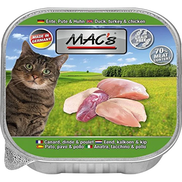MAC's Cat Geflügel-Menü, Nassfutter für Katzen mit Ente, Pute und Huhn, 16x100g – Bild 2