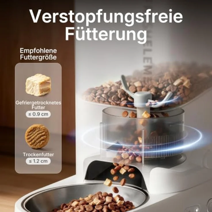 PETKIT Futterautomat Katze, 3L, Automatischer Futterspender für Katzen und Hunde, 1-10 Mahlzeiten/Tag, 304 Edelstahl mit Fresh Lock-Technologie – Bild 5