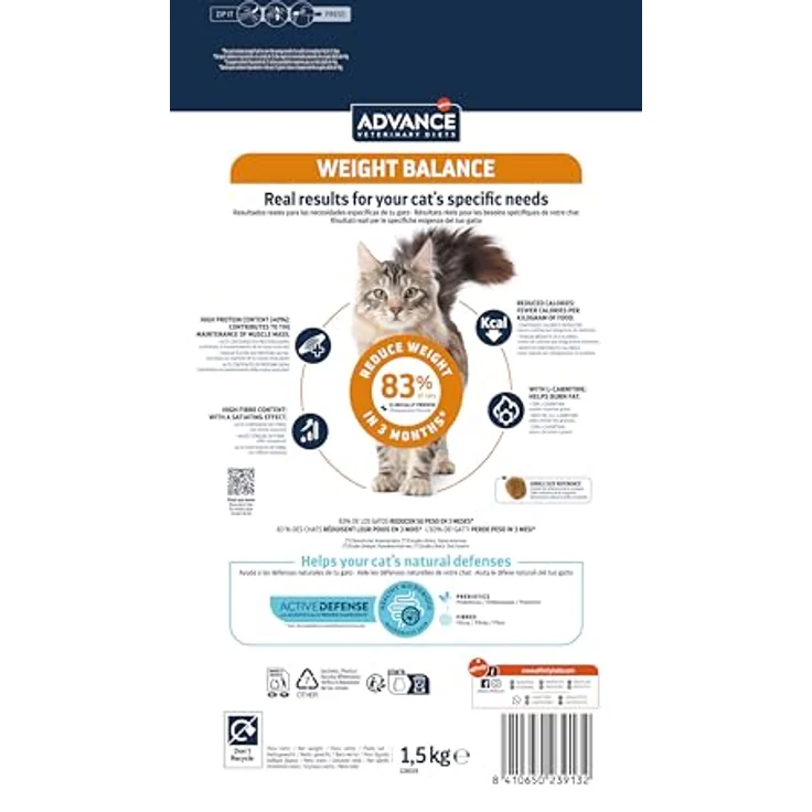 Affinity Advance Obesity Trockenfutter Katze, hypoallergenes Diätfutter mit niedrigem Fett- und Kaloriengehalt, 1.5 kg – Bild 4