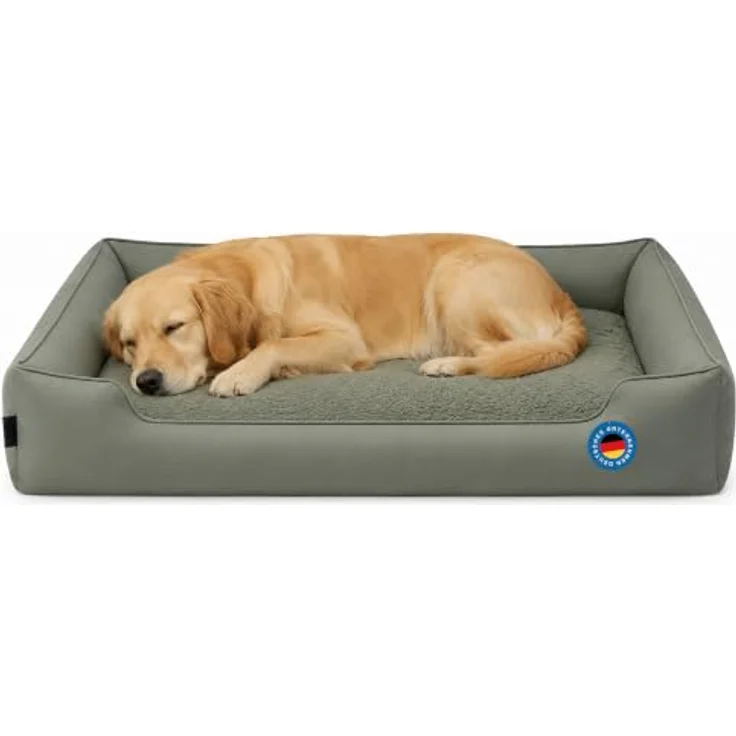 Zedelmaier ergonomisches Hundebett für große Hunde, XL, 109×74cm, Olivgrün, hochwertiges Oxford-Gewebe, wasserdicht, rutschfest, abnehmbarer und waschbarer Bezug – Bild 1
