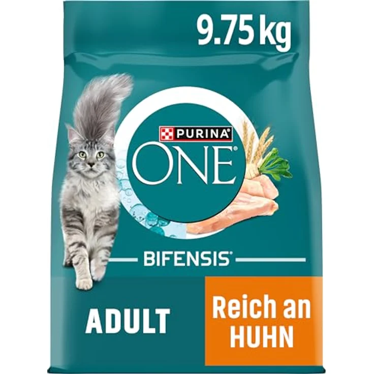 PURINA ONE Bifensis Adult Katzenfutter trocken, reich an Huhn, 9,75kg, für gesunde Haut und glänzendes Fell – Bild 1